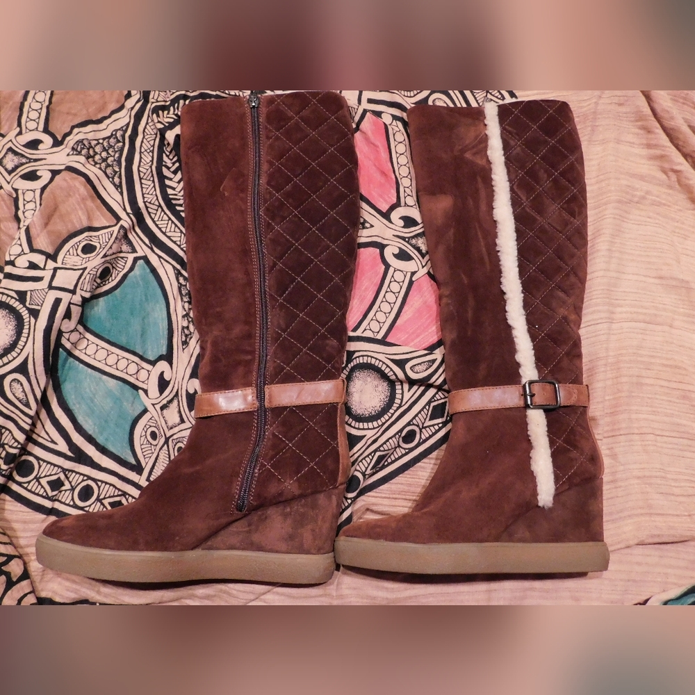 Aquatalia Curran Wedge Faux Fur Boots